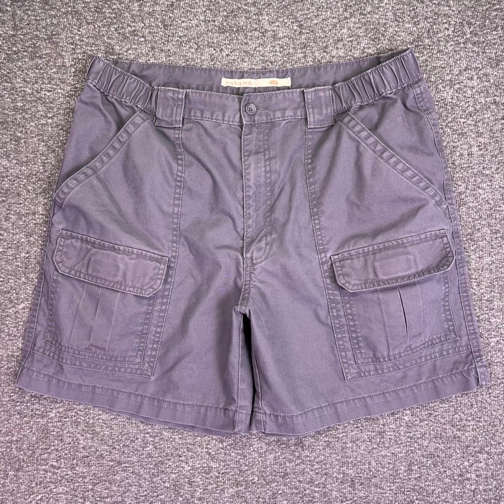 Savane Shorts Mens 36 Diesel Gray Cargo Utility Casual Elastic Waist Safari Hike